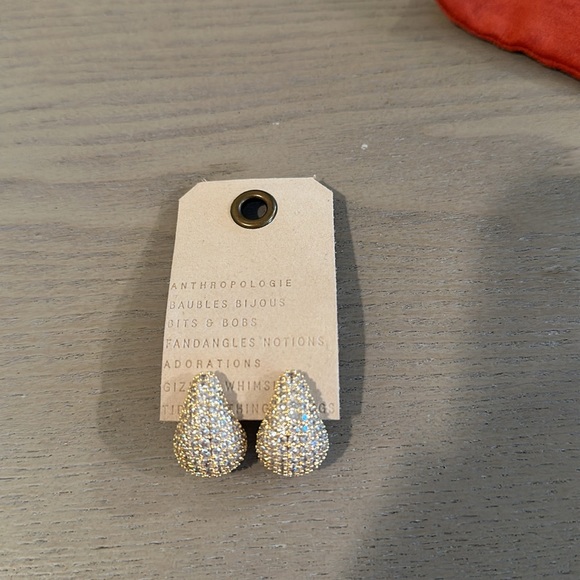 The Petra Pavé Large Drop Earrings- Gold - Picture 4 of 6